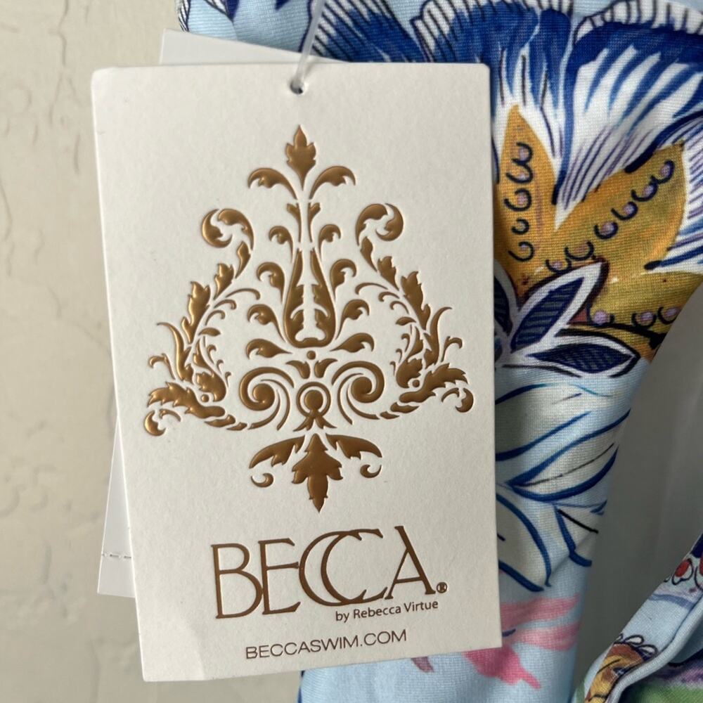 Becca by Rebecca Virtue Standard Print Play Cut Out One Piece Swimsuit NWT small - Picture 5 of 8